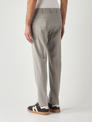 3. Pantalon homme Dieci en laine tropicale ondulée b-stretch Gris Clair