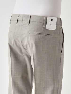 4. Pantalon homme Dieci en laine tropicale ondulée b-stretch Gris Clair