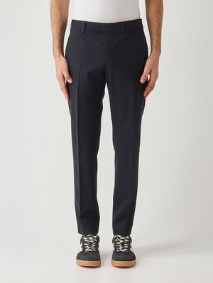 1. Pantalon homme Dieci en laine tropicale ondulée b-stretch Bleu marine