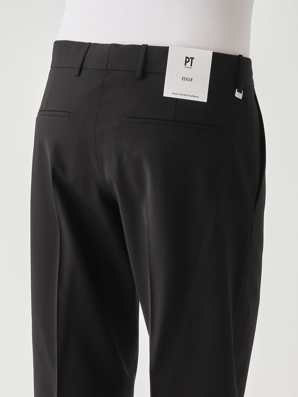 4. Herrenhose Rebel aus gewellter Tropenwolle mit Bi-Stretch Schwarz PT Torino corfz1z00fwdma27