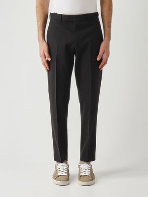 1. Herrenhose Rebel aus gewellter Tropenwolle mit Bi-Stretch Schwarz