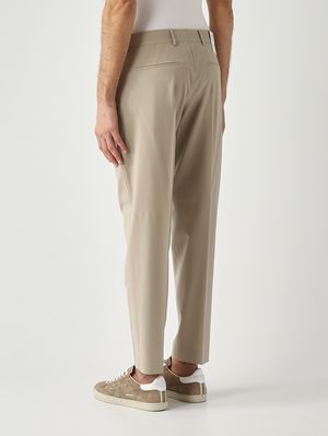 3. Pantalon homme Rebel en laine ondulée tropicale b-stretch Tourterelle