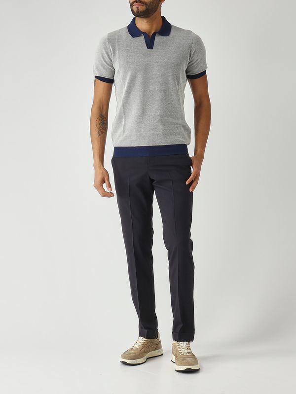 2. Pantalón de hombre Master de lana ondulada elástica de 4 estaciones Azul marino oscuro PT Torino coafmaz00cl1to77