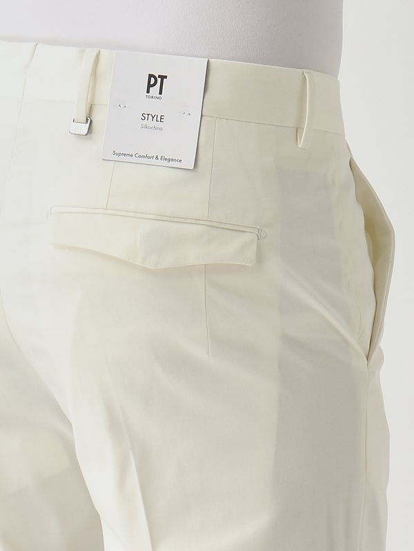 4. Pantalone uomo Master in cotone e seta stretch Burro PT Torino coasmaz00cl1sd80