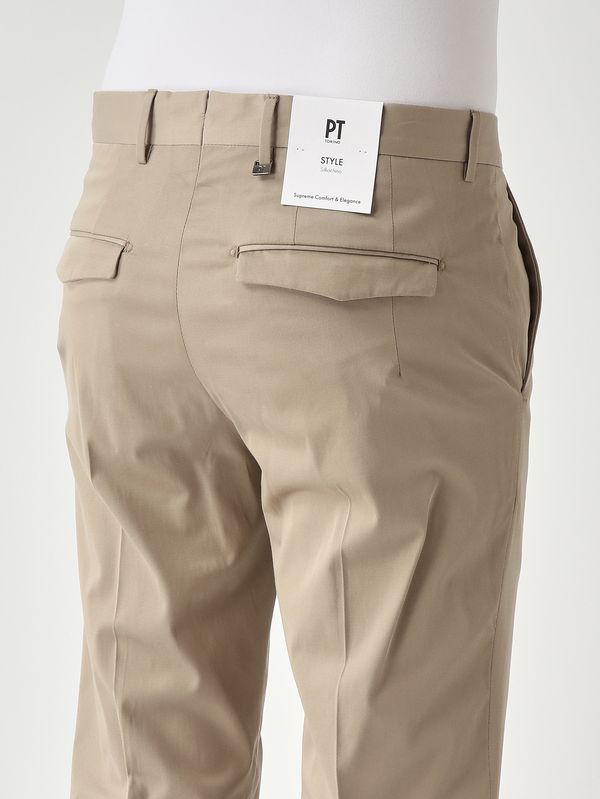 4. Pantalon homme Master en coton et soie extensible Taupe PT Torino coasmaz00cl1sd80