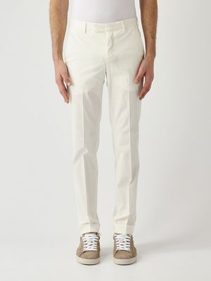 1. Pantalone uomo Master in cotone e seta stretch Burro
