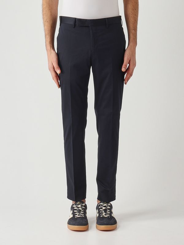 Pantalone uomo Dieci in cotone luxury stretch effetto satin Navy PT Torino