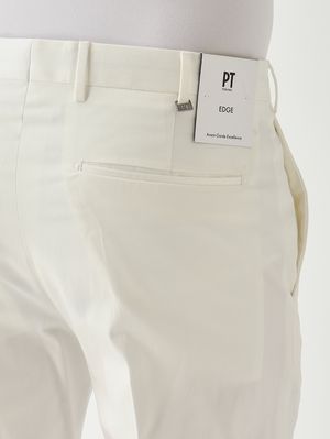 4. Pantalón de hombre Dieci en algodón elástico premium efecto satén Blanco