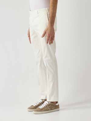 2. Pantalón de hombre Dieci en algodón elástico premium efecto satén Blanco