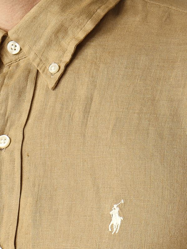 4. Herrenhemd Custom Fit aus Leinen Dunkelbeige Polo Ralph Lauren 710966294