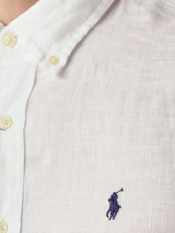 4. Chemise homme custom fit en lin Blanc Polo Ralph Lauren 710966294