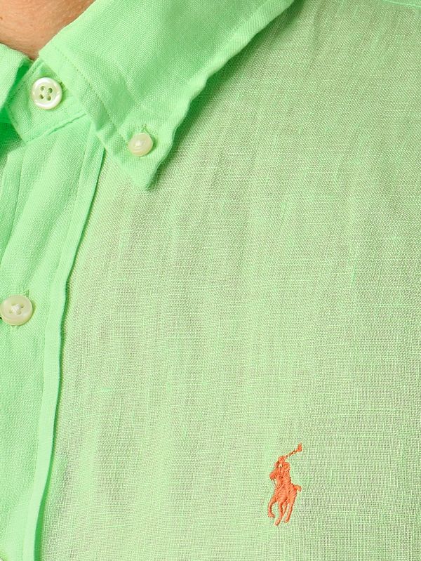 4. Chemise homme custom fit en lin citron vert Polo Ralph Lauren 710966294