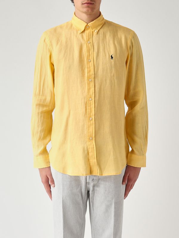 Men's custom-fit linen shirt Pale Yellow Polo Ralph Lauren