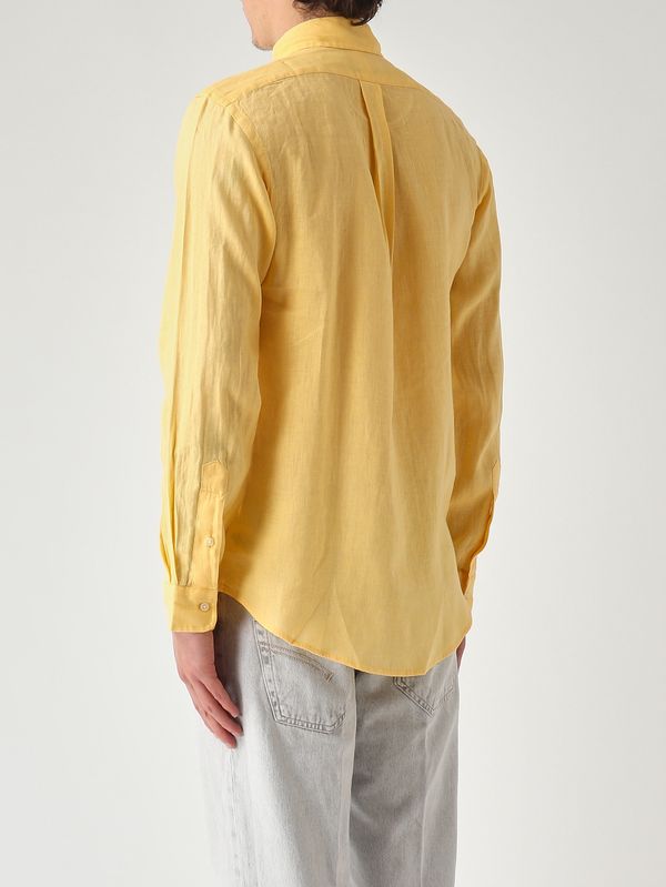 3. Men's custom-fit linen shirt Pale Yellow Polo Ralph Lauren 710966294