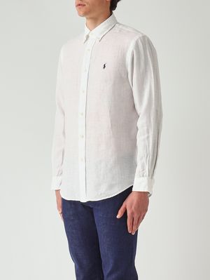 2. Chemise homme custom fit en lin Blanc