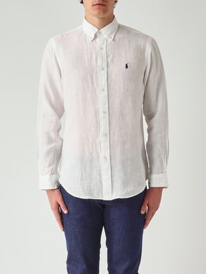 1. Chemise homme custom fit en lin Blanc
