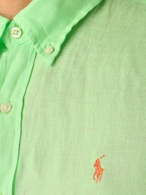 4. Chemise homme custom fit en lin citron vert