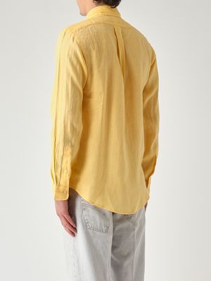 3. Men's custom-fit linen shirt Pale Yellow