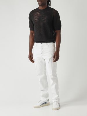 2. Men's 642 jeans in stretch cotton bull denim White