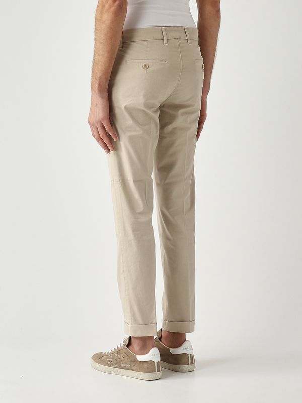 3. Pantalone uomo in gabardina di cotone stretch Beige Fay ntm8652187tgur