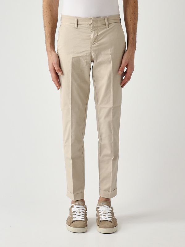 1. Pantalone uomo in gabardina di cotone stretch Beige Fay ntm8652187tgur