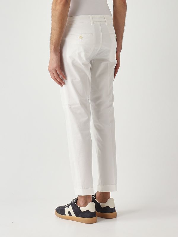 3. Pantalone uomo in gabardina di cotone stretch Bianco Fay ntm8652187tgur