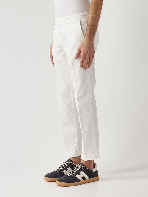 2. Pantalone uomo in gabardina di cotone stretch Bianco Fay ntm8652187tgur