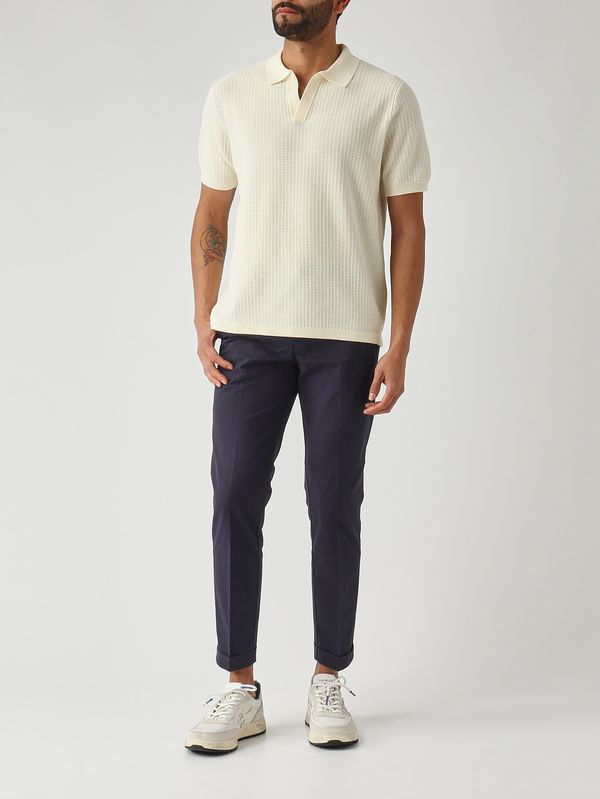 2. Pantalone uomo in gabardina di cotone stretch Blu Fay ntm8652187tgur