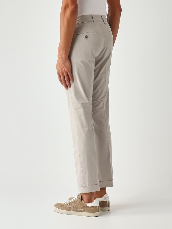 4. Pantalone uomo in gabardina di cotone stretch Grigio Chiaro Fay ntm8652187tgur