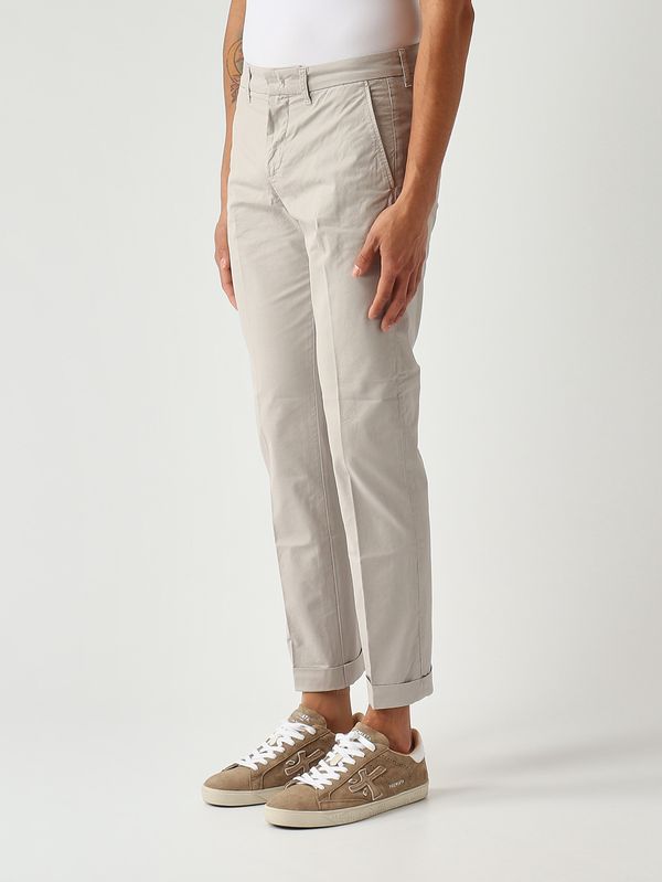 3. Pantalone uomo in gabardina di cotone stretch Grigio Chiaro Fay ntm8652187tgur