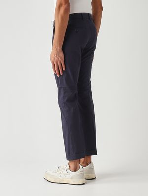 4. Pantalone uomo in gabardina di cotone stretch Blu