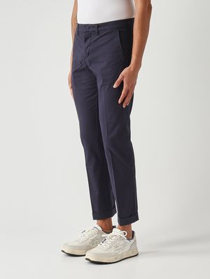 3. Pantalone uomo in gabardina di cotone stretch Blu