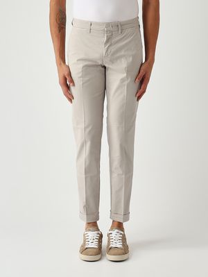 1. Pantalone uomo in gabardina di cotone stretch Grigio Chiaro