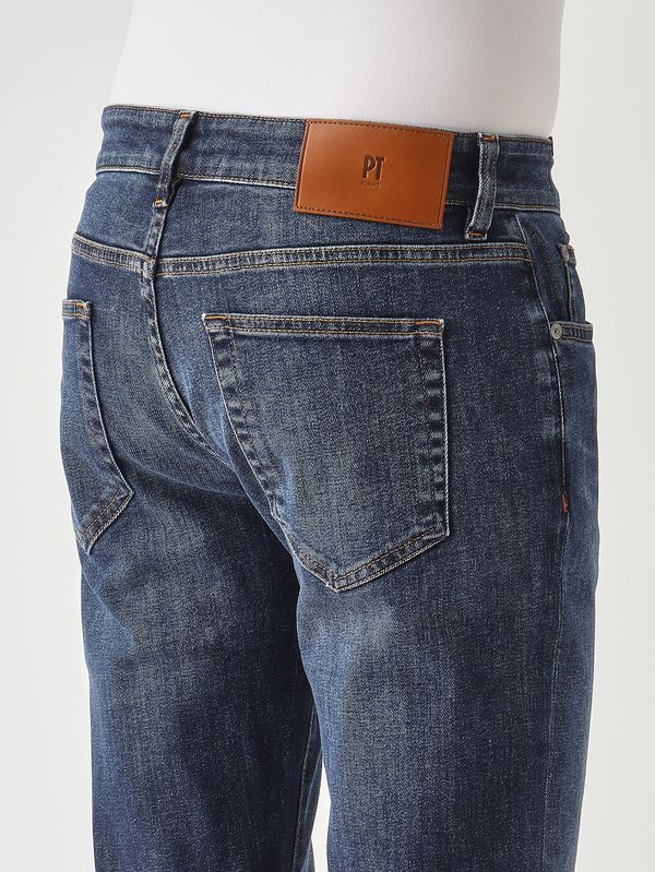 4. Herrenjeans Swing aus 10 oz Stretch-Baumwoll-Denim Denimblau PT Torino c5dp05z0im5810