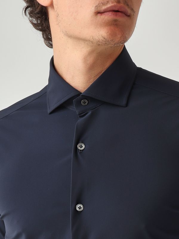 4. Camisa de hombre de tejido técnico Azul marino Guglielminotti 1360gje