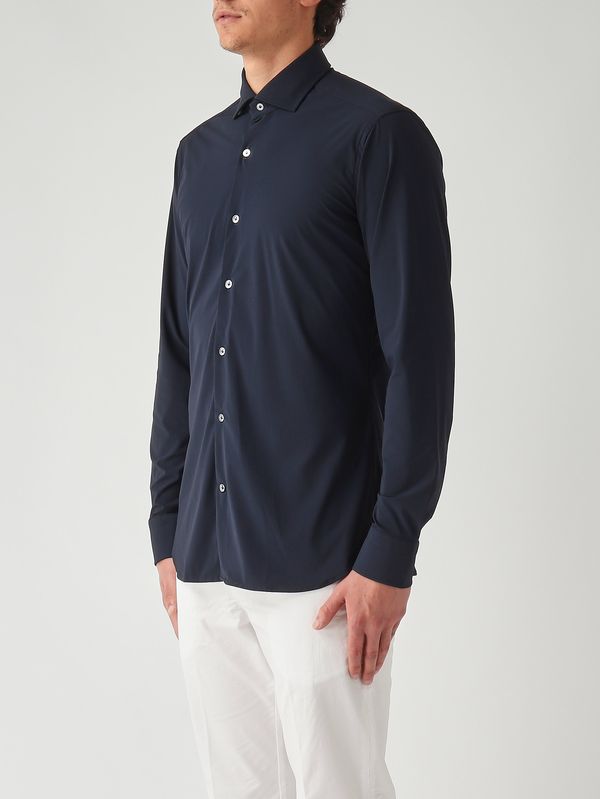 2. Camisa de hombre de tejido técnico Azul marino Guglielminotti 1360gje