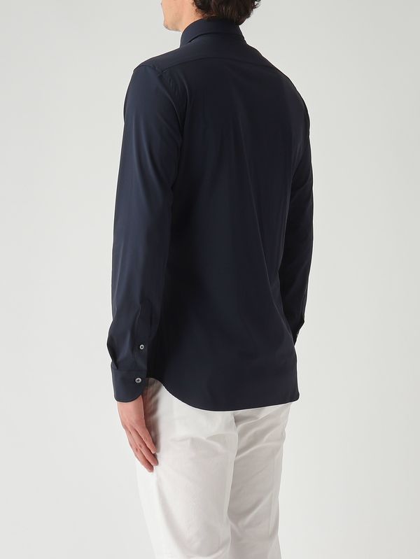 3. Camisa de hombre de tejido técnico Azul marino Guglielminotti 1360gje