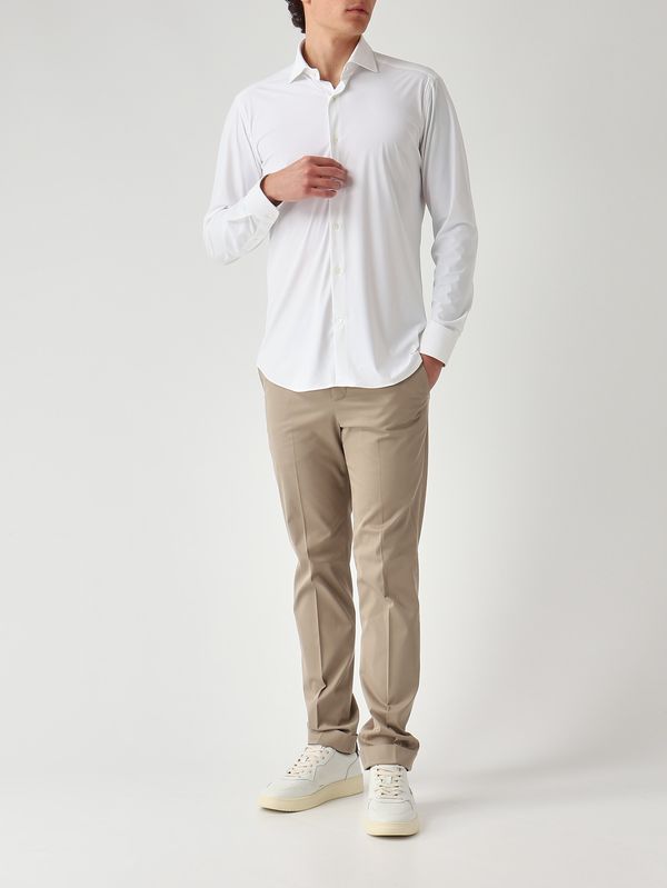 2. Camicia uomo in tessuto tecnico Bianco Guglielminotti 1360gje