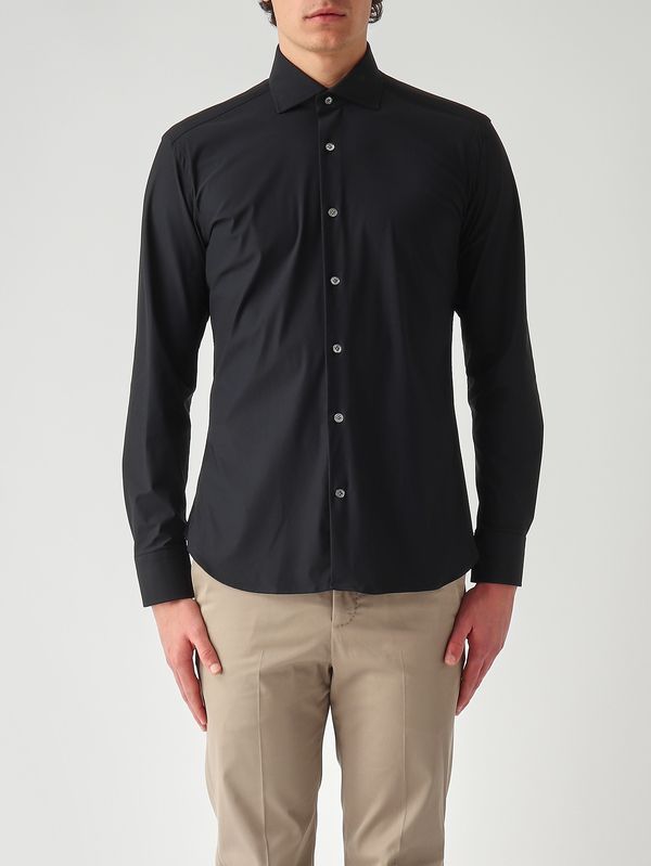Camicia uomo in tessuto tecnico Nero Guglielminotti