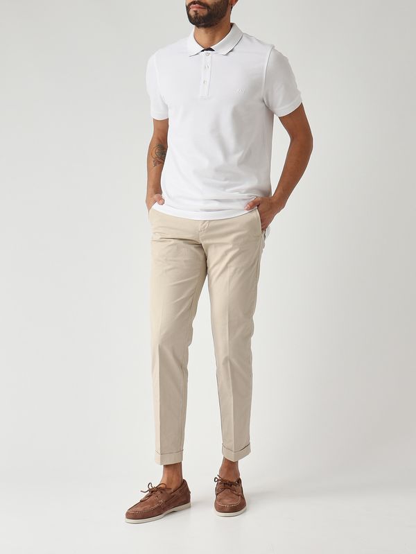 2. Polo uomo in piqué di cotone stretch Bianco Fay npmb252135stdw