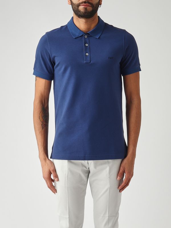 Polo para hombre de piqué de algodón elástico. Azul Fay