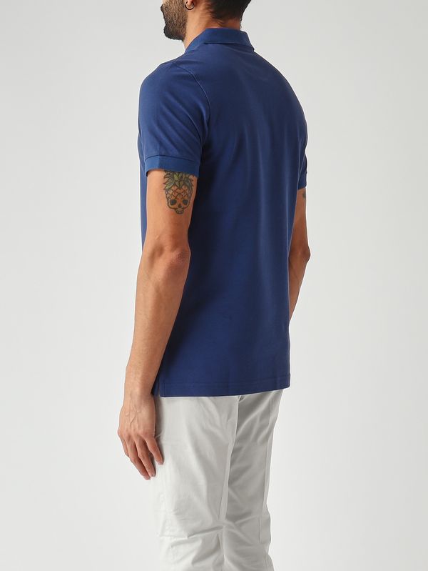 4. Polo para hombre de piqué de algodón elástico. Azul Fay npmb252135stdw
