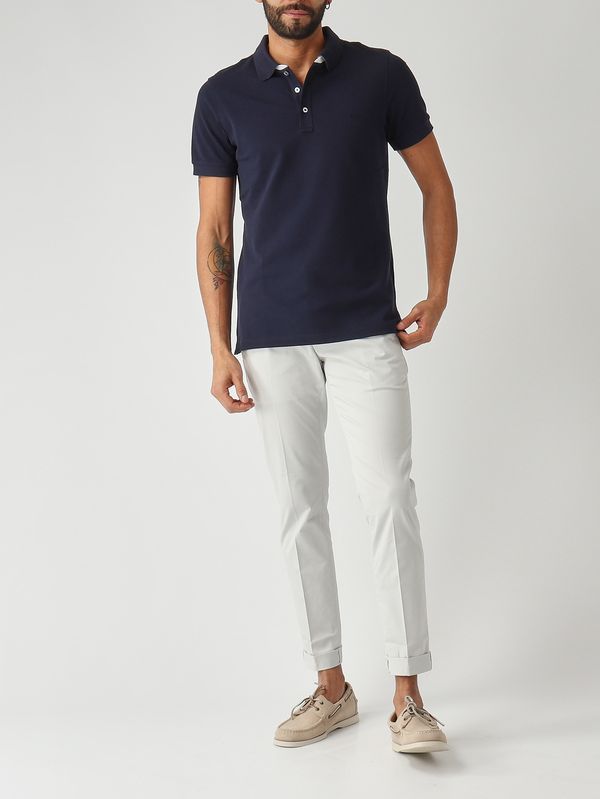 2. Polo uomo in piqué di cotone stretch Navy Fay npmb252135stdw