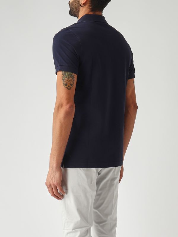 4. Polo uomo in piqué di cotone stretch Navy Fay npmb252135stdw