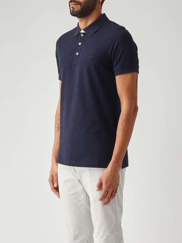 3. Polo uomo in piqué di cotone stretch Navy Fay npmb252135stdw