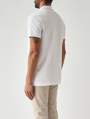 4. Polo uomo in piqué di cotone stretch Bianco