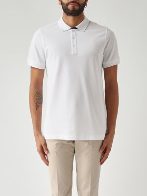1. Polo uomo in piqué di cotone stretch Bianco