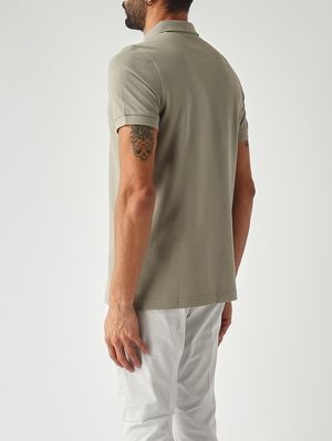 4. Polo uomo in piqué di cotone stretch Salvia