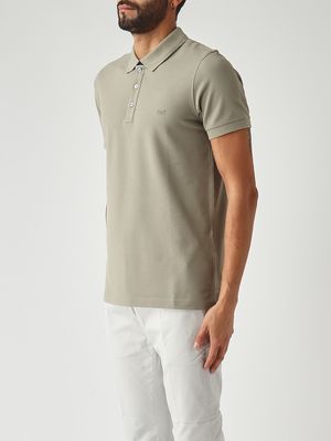 3. Polo uomo in piqué di cotone stretch Salvia