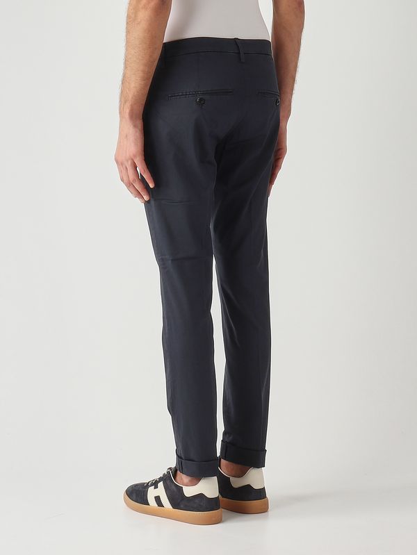 3. Pantalón de hombre Gaubert en satén elástico Azul marino Dondup up235rse036uptd